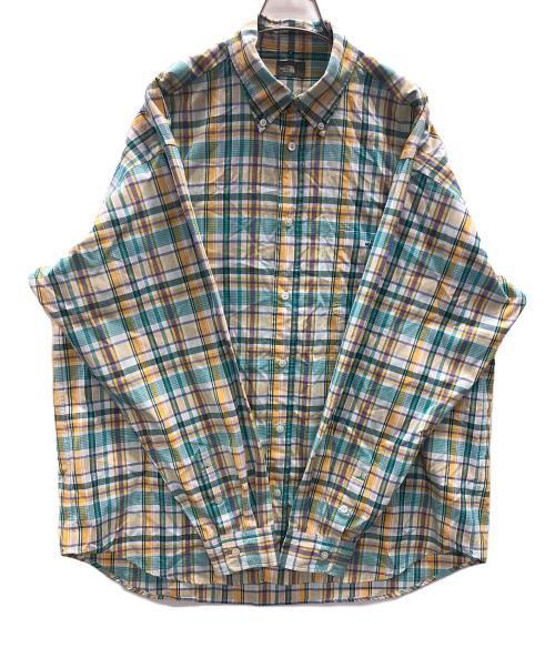 THE NORTH FACE（ザ ノース フェイス）THE NORTH FACE (ザ ノース フェイス) ボタンダウンシャツ ロングスリーブマドラスシャツ グリーン系 サイズ:Lの古着・服飾アイテム