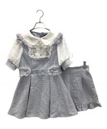 noemie（ノエミー）の古着「ツイードセットアップ」｜スカイブルー