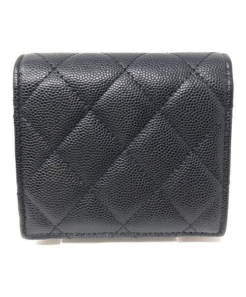 CHANEL（シャネル）CHANEL (シャネル) 2つ折り財布 マトラッセ キャビアスキン ブラック サイズ:実寸サイズにてご確認ください。の古着・服飾アイテム