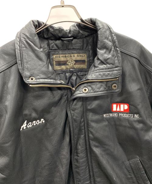 MEMBERS ONLY（メンバーズオンリー）MEMBERS ONLY (メンバーズオンリー) レザージャケット ブラック サイズ:Lの古着・服飾アイテム