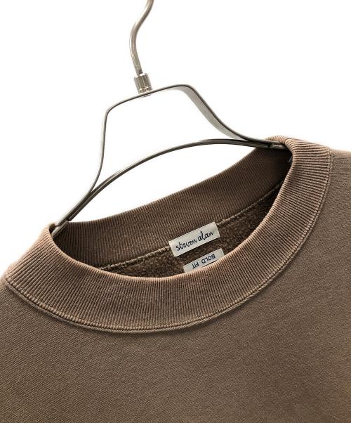 STEVEN ALAN（スティーブンアラン）STEVEN ALAN (スティーブンアラン) SWEAT CREW NECK-BOLD（スウェット クルー ネック-ボールド） ブラウン サイズ:Lの古着・服飾アイテム