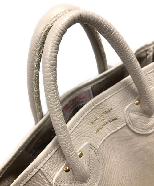 YOUNG & OLSEN The DRYGOODS STORE（ヤングアンドオルセン ザ ドライグッズストア）YOUNG & OLSEN The DRYGOODS STORE (ヤングアンドオルセン ザ ドライグッズストア) ハンドバッグ レザーハンドル キャンバストートバック ベージュ サイズ:実寸サイズにてご確認ください。の古着・服飾アイテム