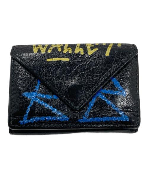BALENCIAGA（バレンシアガ）BALENCIAGA (バレンシアガ) グラフィティ 3つ折り財布 コンパクトウォレット ブラック サイズ:実寸サイズにてご確認下さい。の古着・服飾アイテム