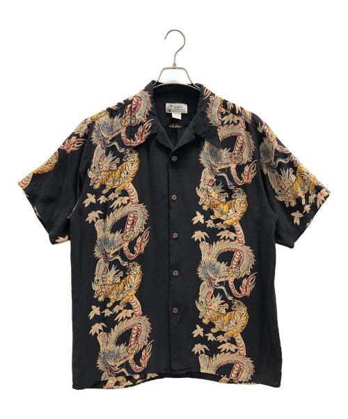 AVANTI（アヴァンティ）AVANTI (アヴァンティ) アロハシャツ Dragon&Tiger（ドラゴンアンドタイガー） ブラック サイズ:Lの古着・服飾アイテム