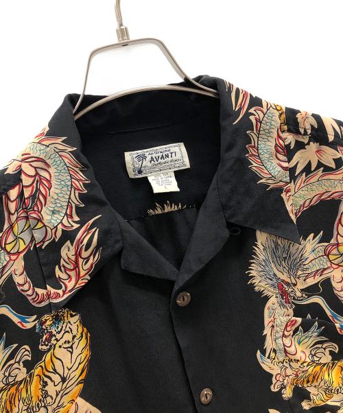 AVANTI（アヴァンティ）AVANTI (アヴァンティ) アロハシャツ Dragon&Tiger（ドラゴンアンドタイガー） ブラック サイズ:Lの古着・服飾アイテム