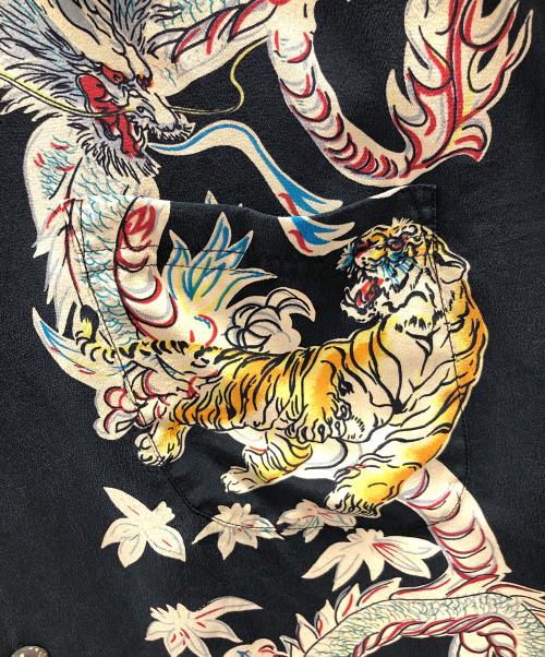 AVANTI（アヴァンティ）AVANTI (アヴァンティ) アロハシャツ Dragon&Tiger（ドラゴンアンドタイガー） ブラック サイズ:Lの古着・服飾アイテム