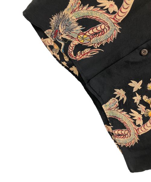 AVANTI（アヴァンティ）AVANTI (アヴァンティ) アロハシャツ Dragon&Tiger（ドラゴンアンドタイガー） ブラック サイズ:Lの古着・服飾アイテム