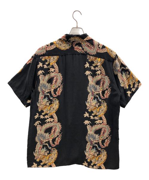 AVANTI（アヴァンティ）AVANTI (アヴァンティ) アロハシャツ Dragon&Tiger（ドラゴンアンドタイガー） ブラック サイズ:Lの古着・服飾アイテム