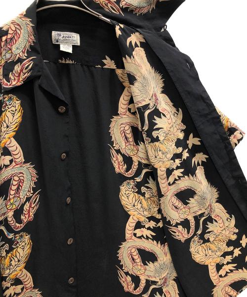 AVANTI（アヴァンティ）AVANTI (アヴァンティ) アロハシャツ Dragon&Tiger（ドラゴンアンドタイガー） ブラック サイズ:Lの古着・服飾アイテム