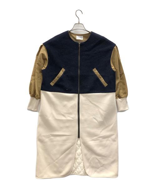 Arumlily（アロムリリィ）Arumlily (アロムリリィ) コート アイボリー×ネイビー サイズ:Fの古着・服飾アイテム