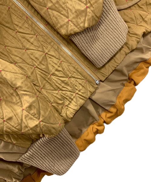 Lallia Mu（ラリア ムー）Lallia Mu (ラリア ムー) キルトブルゾン ジャケット ブラウン サイズ:38の古着・服飾アイテム