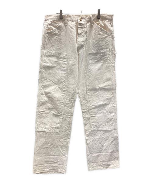 round house（ラウンドハウス）round house (ラウンドハウス) ダブルニーペインターパンツ アイボリー サイズ:36×32の古着・服飾アイテム