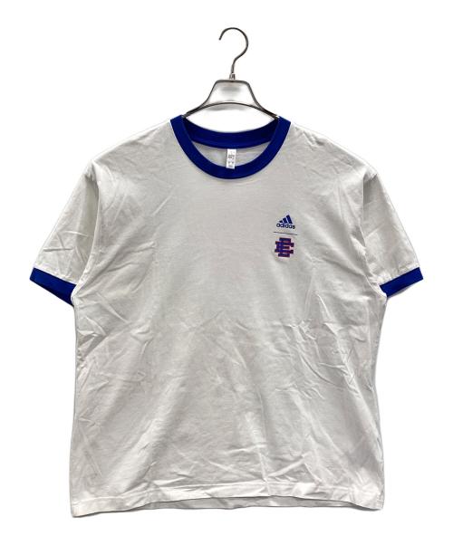 adidas（アディダス）adidas (アディダス) Tシャツ ホワイト×ブルー サイズ:2XOの古着・服飾アイテム