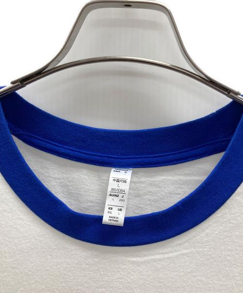 adidas（アディダス）adidas (アディダス) Tシャツ ホワイト×ブルー サイズ:2XOの古着・服飾アイテム