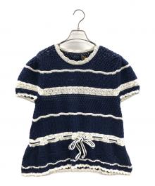 POLO RALPH LAUREN（ポロ・ラルフローレン）の古着「サマーニット」｜ネイビー×ホワイト