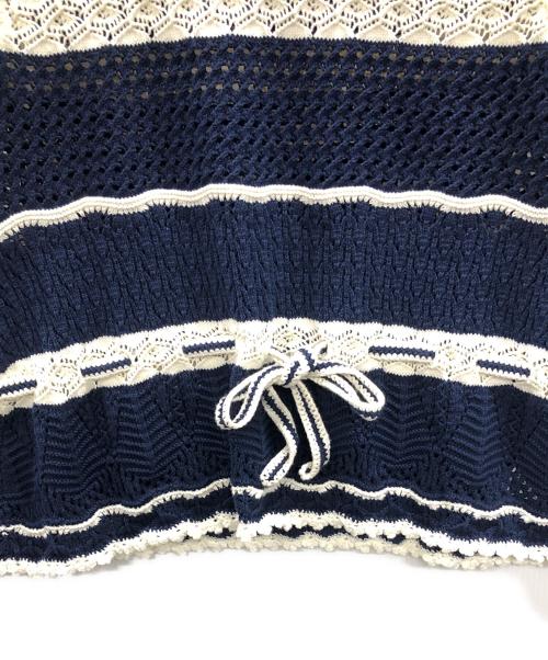 POLO RALPH LAUREN（ポロ・ラルフローレン）POLO RALPH LAUREN (ポロ・ラルフローレン) サマーニット ネイビー×ホワイト サイズ:M 未使用品の古着・服飾アイテム