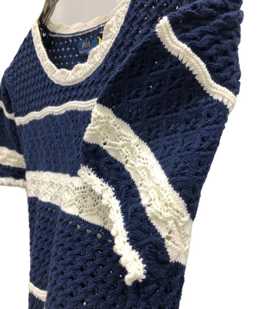 POLO RALPH LAUREN（ポロ・ラルフローレン）POLO RALPH LAUREN (ポロ・ラルフローレン) サマーニット ネイビー×ホワイト サイズ:M 未使用品の古着・服飾アイテム