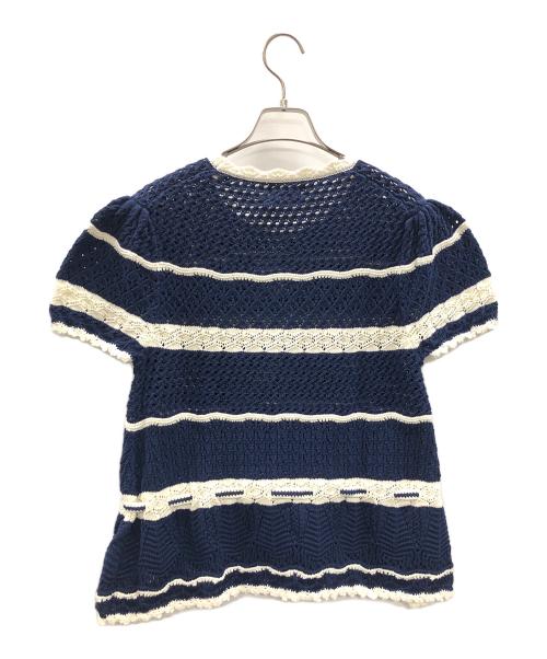 POLO RALPH LAUREN（ポロ・ラルフローレン）POLO RALPH LAUREN (ポロ・ラルフローレン) サマーニット ネイビー×ホワイト サイズ:M 未使用品の古着・服飾アイテム