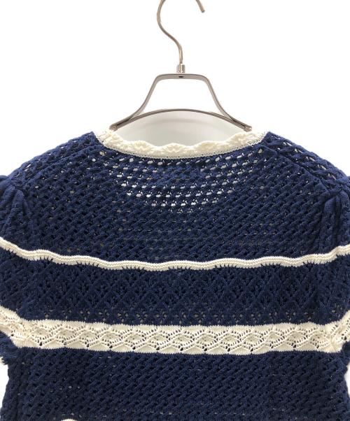 POLO RALPH LAUREN（ポロ・ラルフローレン）POLO RALPH LAUREN (ポロ・ラルフローレン) サマーニット ネイビー×ホワイト サイズ:M 未使用品の古着・服飾アイテム