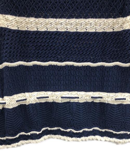 POLO RALPH LAUREN（ポロ・ラルフローレン）POLO RALPH LAUREN (ポロ・ラルフローレン) サマーニット ネイビー×ホワイト サイズ:M 未使用品の古着・服飾アイテム