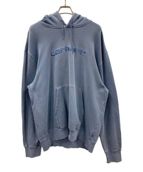 CarHartt（カーハート）CarHartt (カーハート) プルオーバーパーカー HOODED CARHARTT SWEATSHIR（フーデッド カーハート スウェットシャツ） ブルー サイズ:XLの古着・服飾アイテム