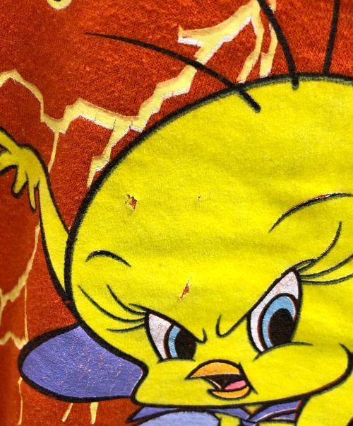 LOONEY TUNES（ルーニーチューンズ）LOONEY TUNES (ルーニーチューンズ) スウェット Y2K Tweety Bird Halloween Crewneck（ワイツーケー トゥイーティー バード ハロウィン クルーネック） オレンジ サイズ:XLの古着・服飾アイテム