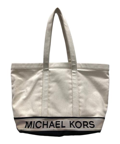 MICHAEL KORS（マイケル・コース）MICHAEL KORS (マイケル・コース) キャンバストートバッグ アイボリー×ブラック サイズ:実寸サイズにてご確認下さい。の古着・服飾アイテム