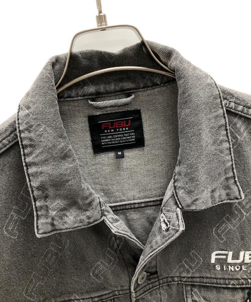 FUBU（フブ）FUBU (フブ) デニムジャケット PATTERN DENIM JACKET（パターン デニム ジャケット） グレー サイズ:Mの古着・服飾アイテム