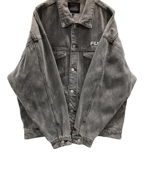 FUBU（フブ）FUBU (フブ) デニムジャケット PATTERN DENIM JACKET（パターン デニム ジャケット） グレー サイズ:Mの古着・服飾アイテム