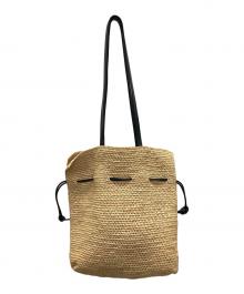 MAISON N.H PARIS（メゾン・エヌ・アッシュ・パリ）の古着「カゴショルダーバッグ ラフィア カプシーヌ ショルダー バッグ」｜ナチュラル