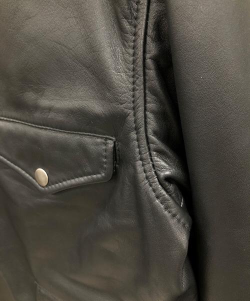 sergio（セルジオ）sergio (セルジオ) Haruf (ハルフ) レザージャケット カバーオールジャケット ブラック サイズ:XLの古着・服飾アイテム