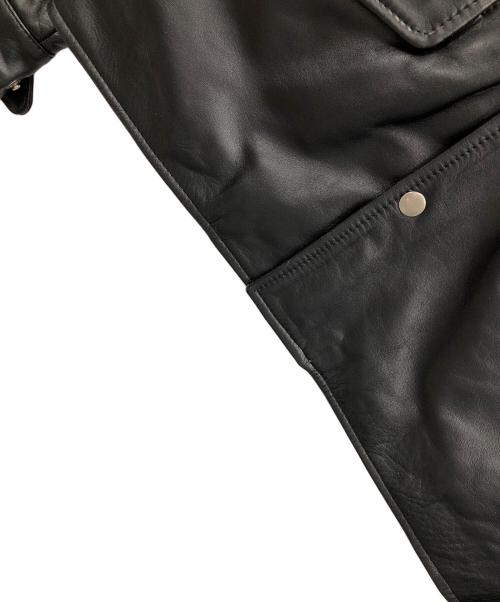 sergio（セルジオ）sergio (セルジオ) Haruf (ハルフ) レザージャケット カバーオールジャケット ブラック サイズ:XLの古着・服飾アイテム