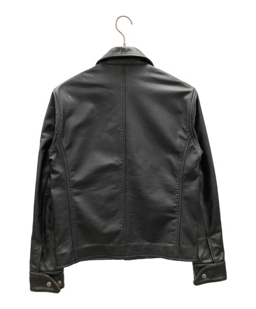 sergio（セルジオ）sergio (セルジオ) Haruf (ハルフ) レザージャケット カバーオールジャケット ブラック サイズ:XLの古着・服飾アイテム