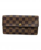 LOUIS VUITTONルイ ヴィトン）の古着「長財布 ポルトフォイユ・サラ ダミエ」｜ブラウン