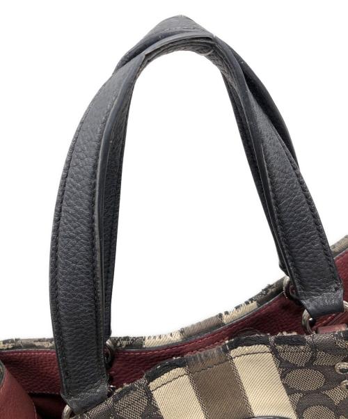 COACH（コーチ）COACH (コーチ) 2WAYバッグ ハンドバッグ ショルダーバッグ デンプシー キャリオール シグネチャー ジャカード ストライプ アンド パッチ ブラック サイズ:実寸サイズにてご確認ください。の古着・服飾アイテム