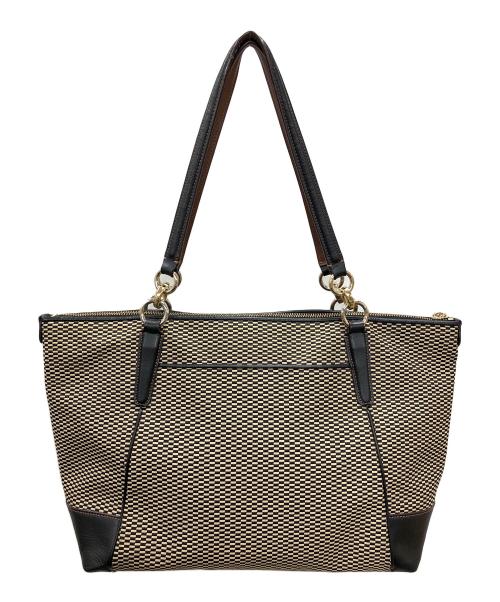 COACH（コーチ）COACH (コーチ) レガシー エクスプローデッド ジャガード アヴァ トートバッグ ベージュ×ブラック サイズ:実寸サイズにてご確認ください。の古着・服飾アイテム