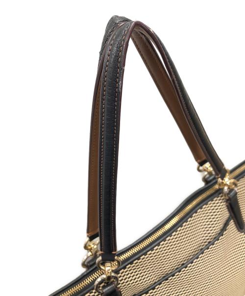 COACH（コーチ）COACH (コーチ) レガシー エクスプローデッド ジャガード アヴァ トートバッグ ベージュ×ブラック サイズ:実寸サイズにてご確認ください。の古着・服飾アイテム