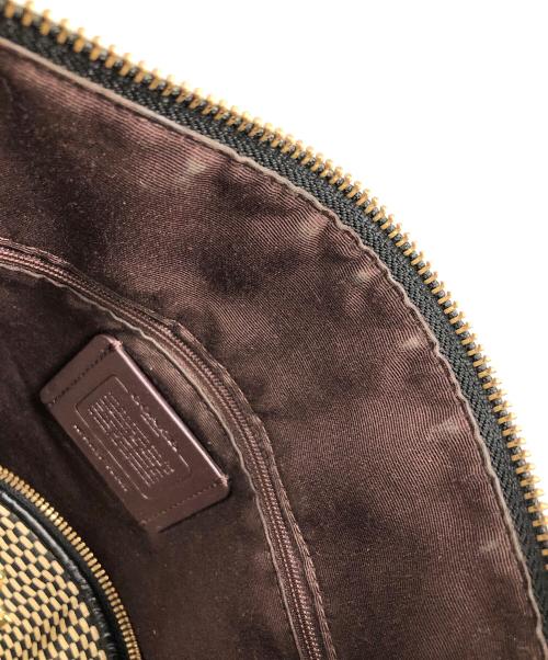 COACH（コーチ）COACH (コーチ) レガシー エクスプローデッド ジャガード アヴァ トートバッグ ベージュ×ブラック サイズ:実寸サイズにてご確認ください。の古着・服飾アイテム