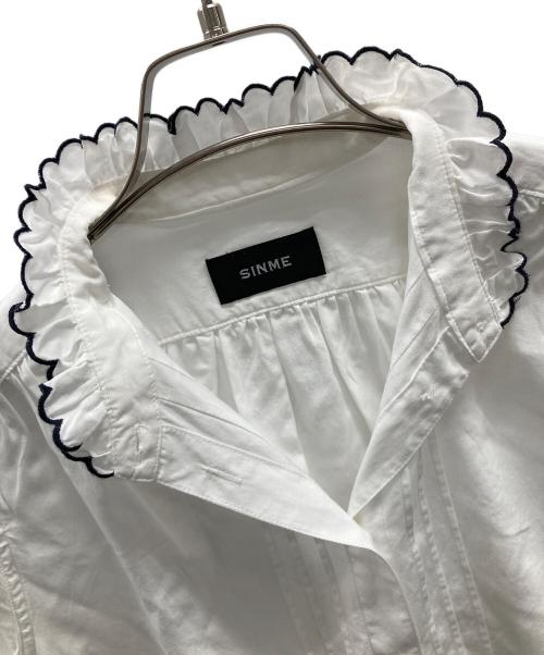 SINME（シンメ）SINME (シンメ) 長袖シャツ スカラエンブロイダリーシャツ ホワイト サイズ:Mの古着・服飾アイテム