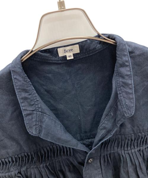 SCYE（サイ）SCYE (サイ) ノースリーブブラウス オーガニック リネン ピンタック スリーブレス シャツ ネイビー サイズ:40の古着・服飾アイテム
