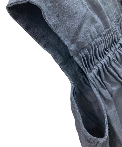 SCYE（サイ）SCYE (サイ) ノースリーブブラウス オーガニック リネン ピンタック スリーブレス シャツ ネイビー サイズ:40の古着・服飾アイテム