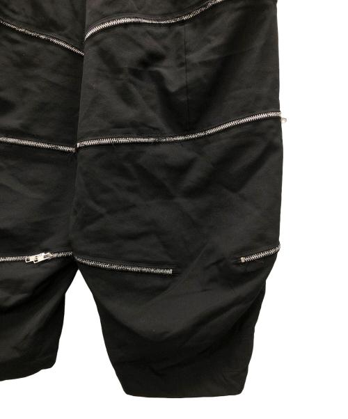 BLACK COMME des GARCONS（ブラックコムデギャルソン）BLACK COMME des GARCONS (ブラックコムデギャルソン) ジップデザインパンツ ブラック サイズ:Mの古着・服飾アイテム