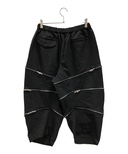 BLACK COMME des GARCONS（ブラックコムデギャルソン）BLACK COMME des GARCONS (ブラックコムデギャルソン) ジップデザインパンツ ブラック サイズ:Mの古着・服飾アイテム