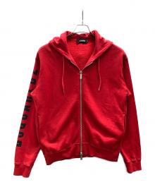 DSQUARED2（ディースクエアード）の古着「ジップパーカー」｜レッド