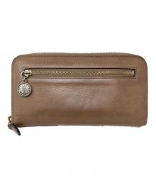 BVLGARI（ブルガリ）の古着「ラウンドファスナー財布」｜ライトブラウン