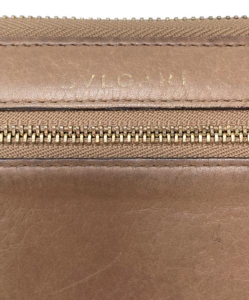 BVLGARI（ブルガリ）BVLGARI (ブルガリ) ラウンドファスナー財布 ライトブラウン サイズ:実寸サイズにてご確認下さい。の古着・服飾アイテム