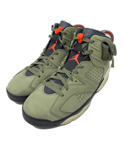 NIKE（ナイキ）NIKE (ナイキ) ハイカットスニーカー Air Jordan 6 Retro（エアジョーダン6 レトロ）Medium Olive（ミディアム オリーブ） Travis Scott（トラヴィススコット） グリーン サイズ:28.5cmの古着・服飾アイテム