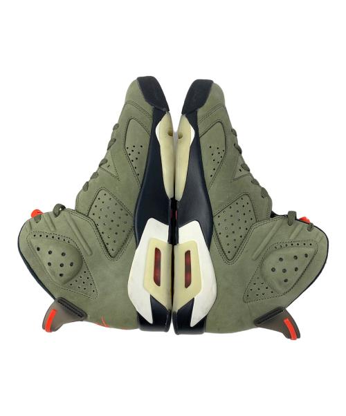 NIKE（ナイキ）NIKE (ナイキ) ハイカットスニーカー Air Jordan 6 Retro（エアジョーダン6 レトロ）Medium Olive（ミディアム オリーブ） Travis Scott（トラヴィススコット） グリーン サイズ:28.5cmの古着・服飾アイテム