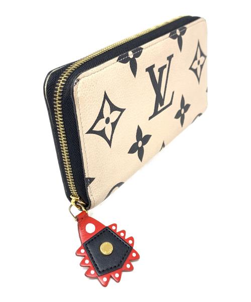 LOUIS VUITTON（ルイ ヴィトン）LOUIS VUITTON (ルイ ヴィトン) 長財布 ジッピー ウォレット モノグラム・アンプラント  ベージュ×ブラック サイズ:実寸サイズにてご確認ください。の古着・服飾アイテム