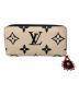 中古・古着 LOUIS VUITTON (ルイ ヴィトン) 長財布 ジッピー ウォレット モノグラム・アンプラント  ベージュ×ブラック サイズ:実寸サイズにてご確認ください。：55000円